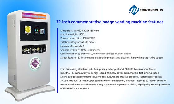 100 Piece / Channel 220V Volts Mesin Penjual Lencana Peringatan Otomatis
